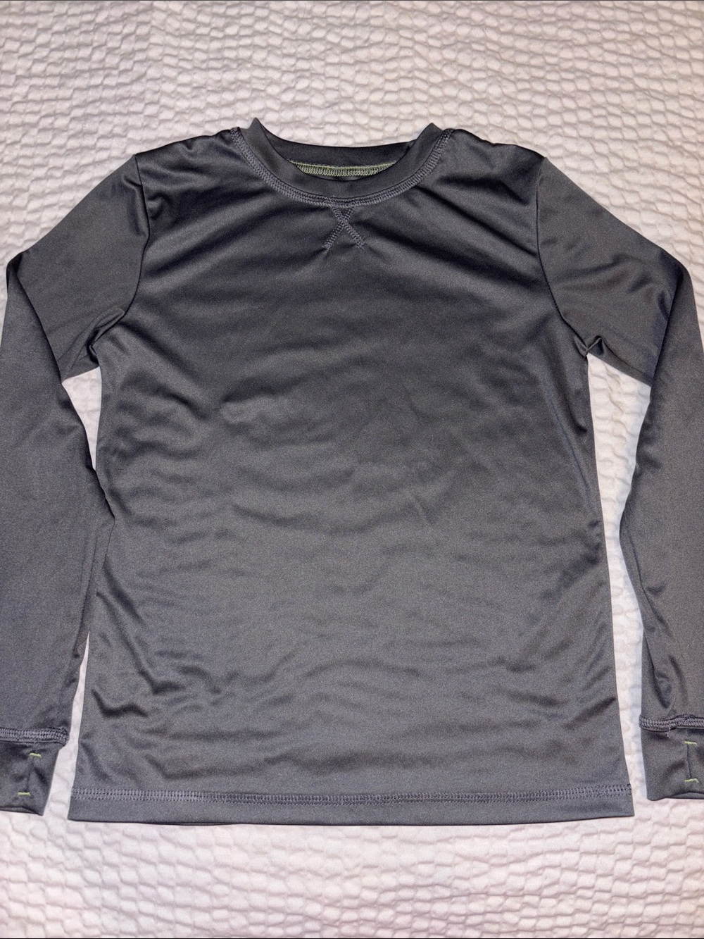 Climate Smart Long Sleeve Active Tee Shirt Charcoal Gray Size Large Boys